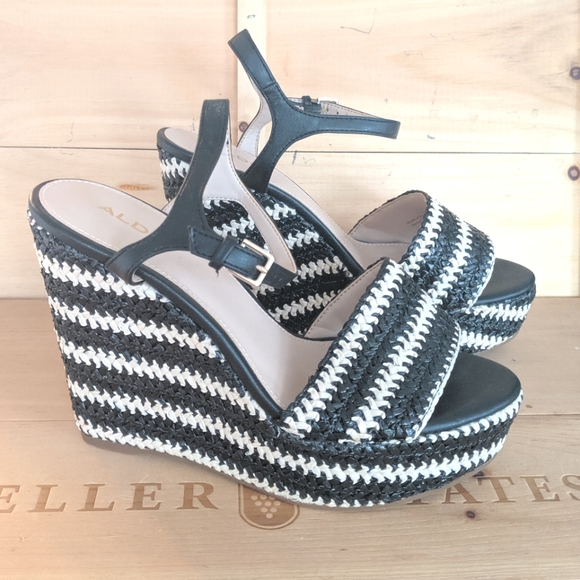 Aldo Shoes - Aldo Raffia Woven Wedge Sandal sz 8.5